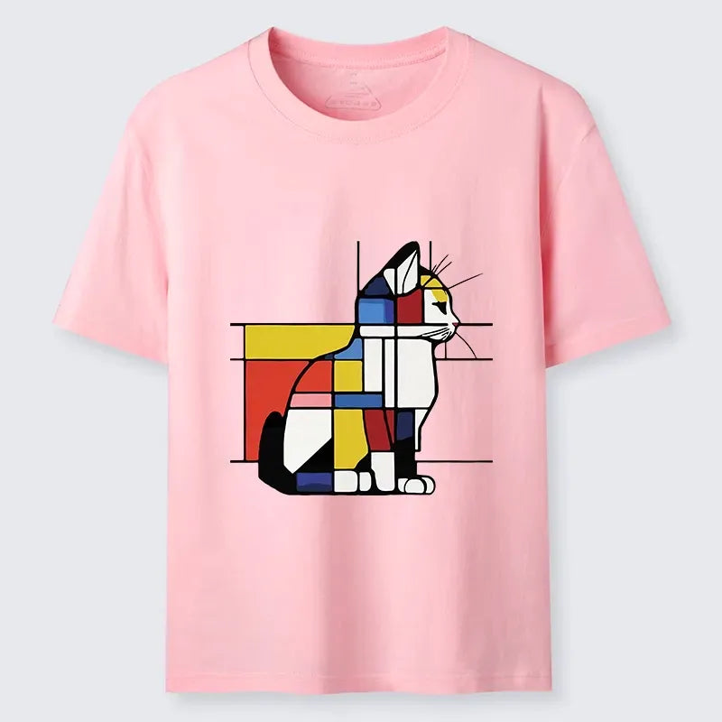 Japanese Geometric Cat Art Classic T-Shirt