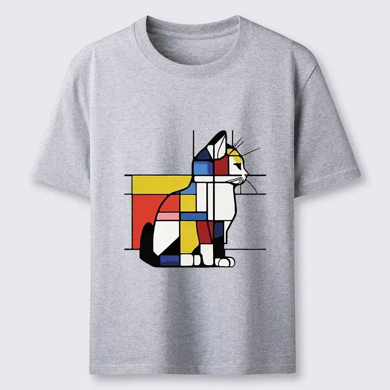 Primary Colors Cat Art Vintage T-Shirt