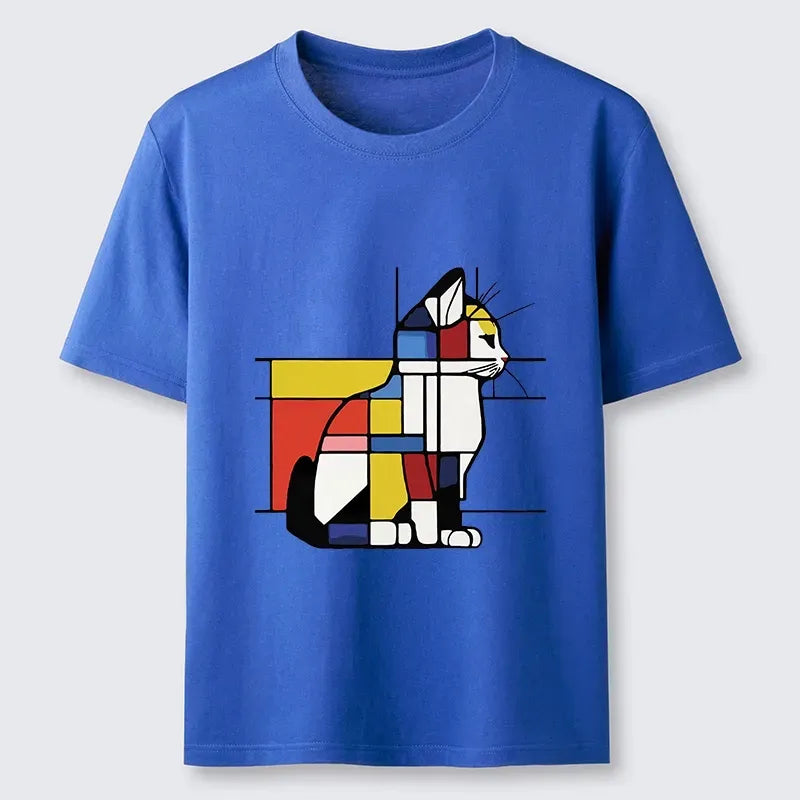 Primary Colors Cat Art Vintage T-Shirt