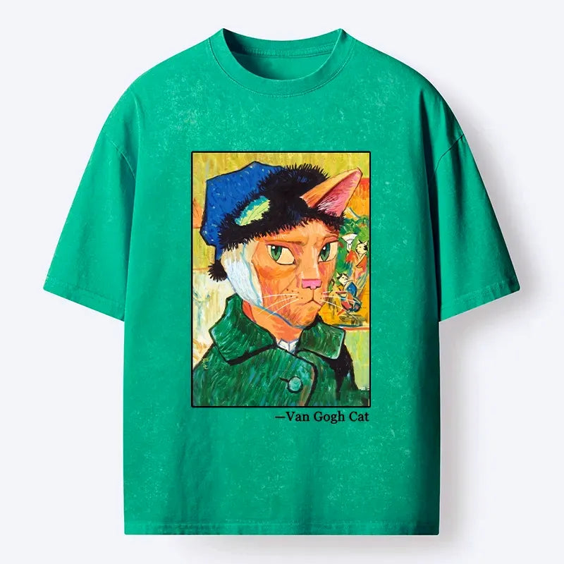 Van Gogh Cat T-Shirt for Summer