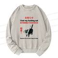 trendy funny cat sweatshirt for daily wear