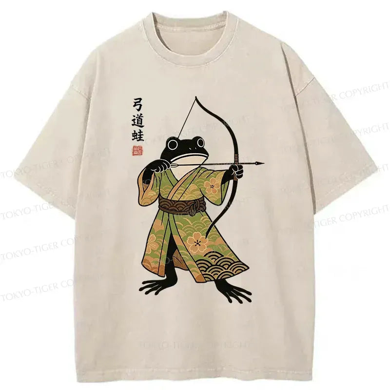 Kyoto-Lion Frog Shooter Washed T-Shirt