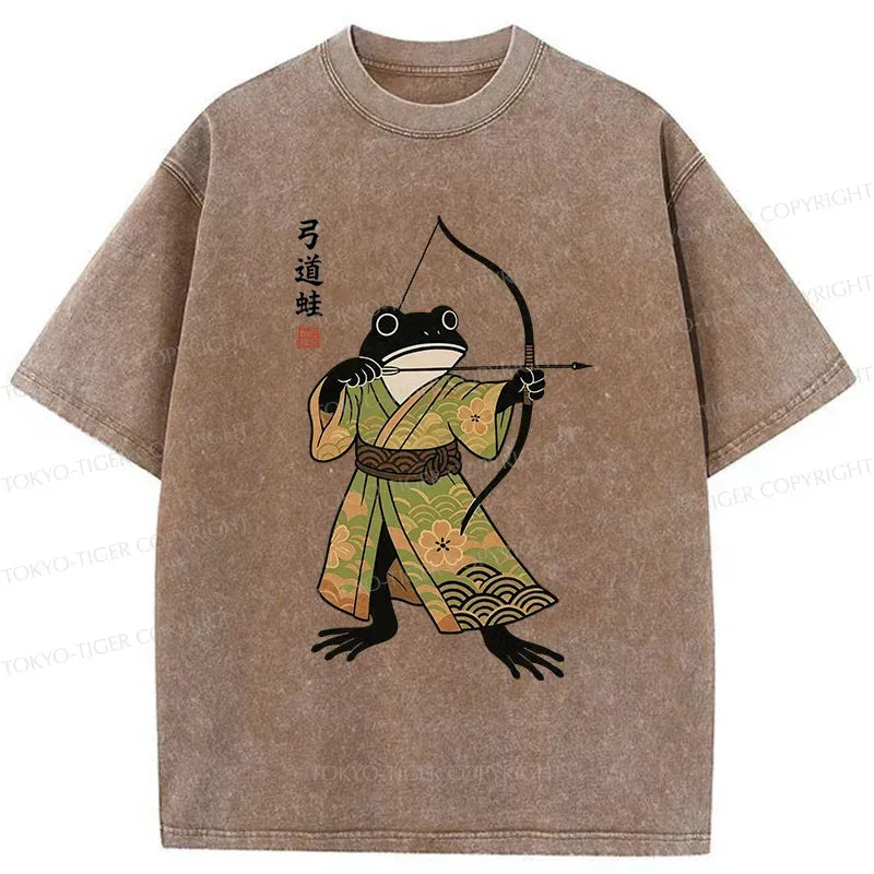Kyoto-Lion Frog Shooter Washed T-Shirt