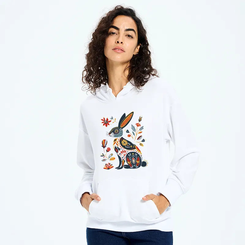 Kyoto-Lion Folk Hare Bloom Classic Hoodie