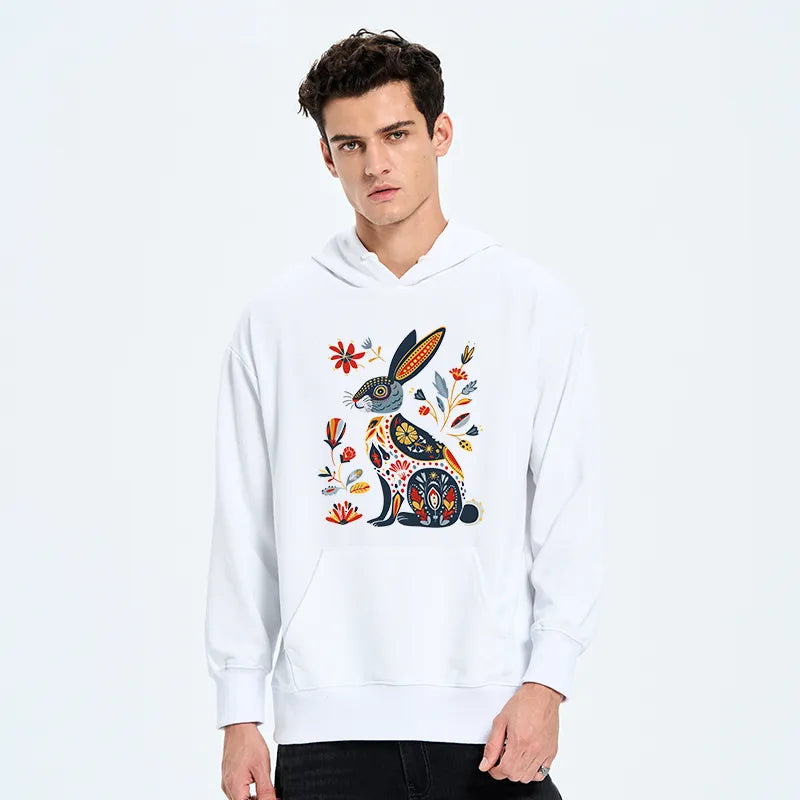 Kyoto-Lion Folk Hare Bloom Classic Hoodie