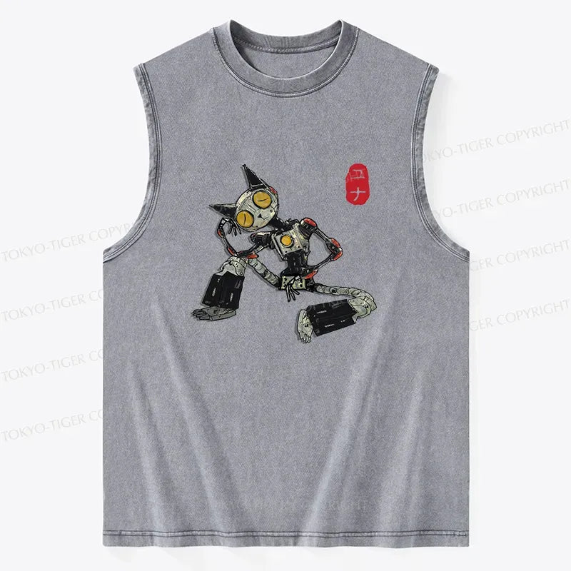 Japanese robot cat tank top for summer