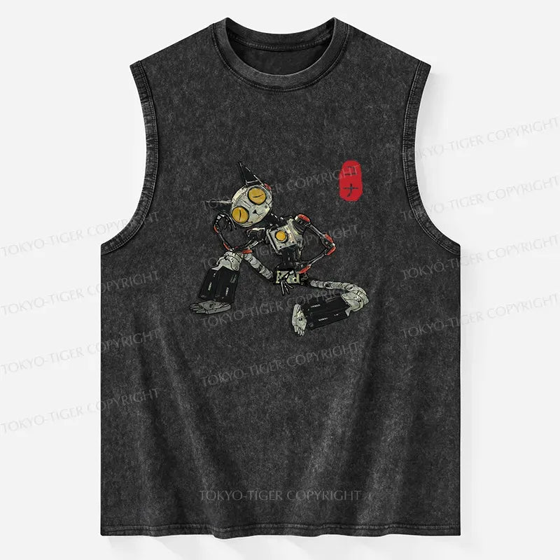 Japanese robot cat tank top for summer