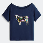 Vintage Japanese Cow T-Shirt for Summer