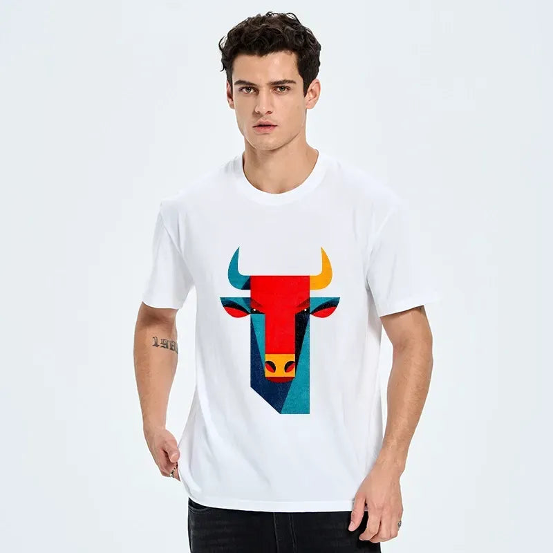 Japanese Geometric Bull Art T-Shirt