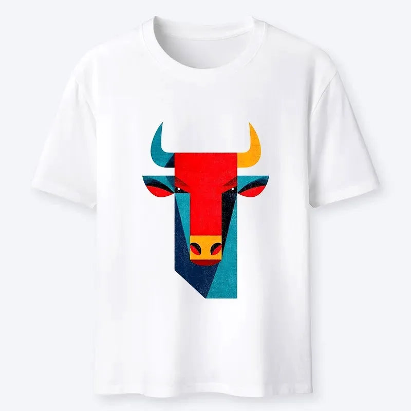 Japanese Geometric Bull Art T-Shirt