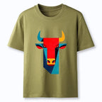 Japanese Geometric Bull Art T-Shirt