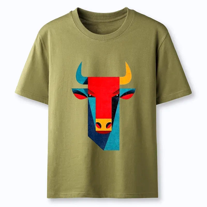 Japanese Geometric Bull Art T-Shirt
