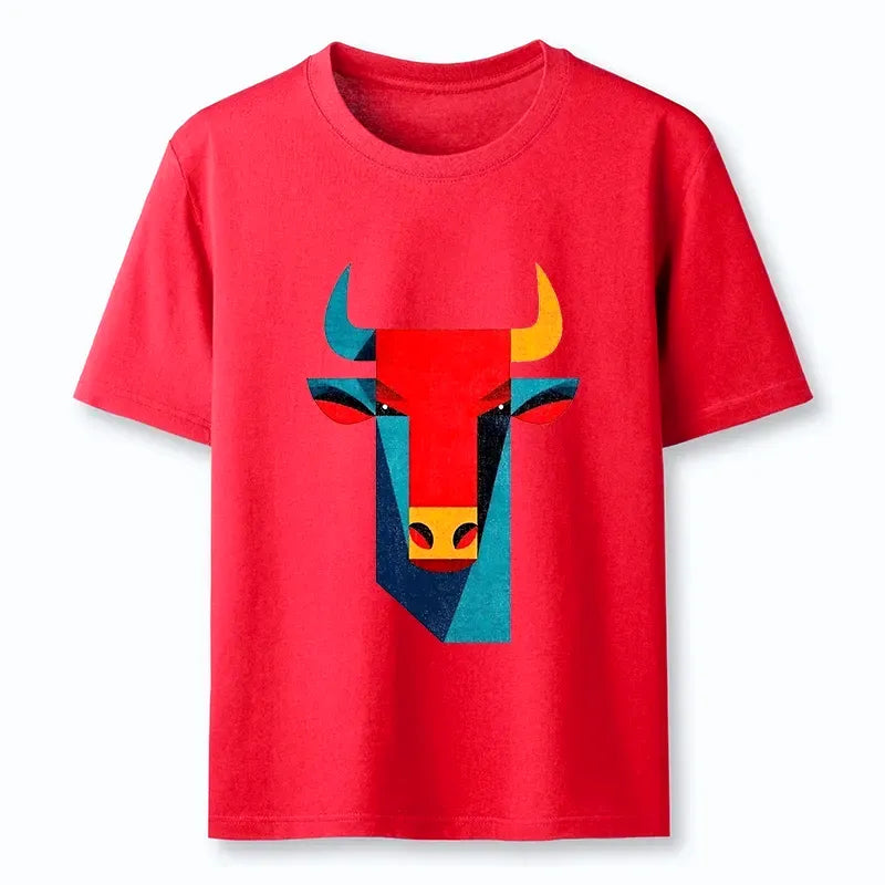 Japanese Geometric Bull Art T-Shirt