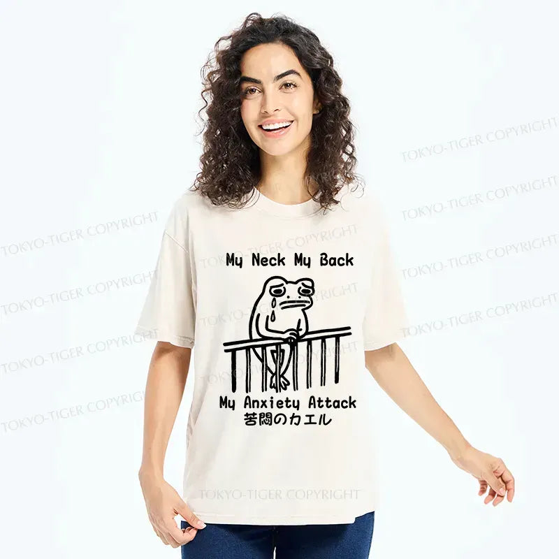 Kyoto-Lion Melancholy Frog Japanese Washed T-Shirt