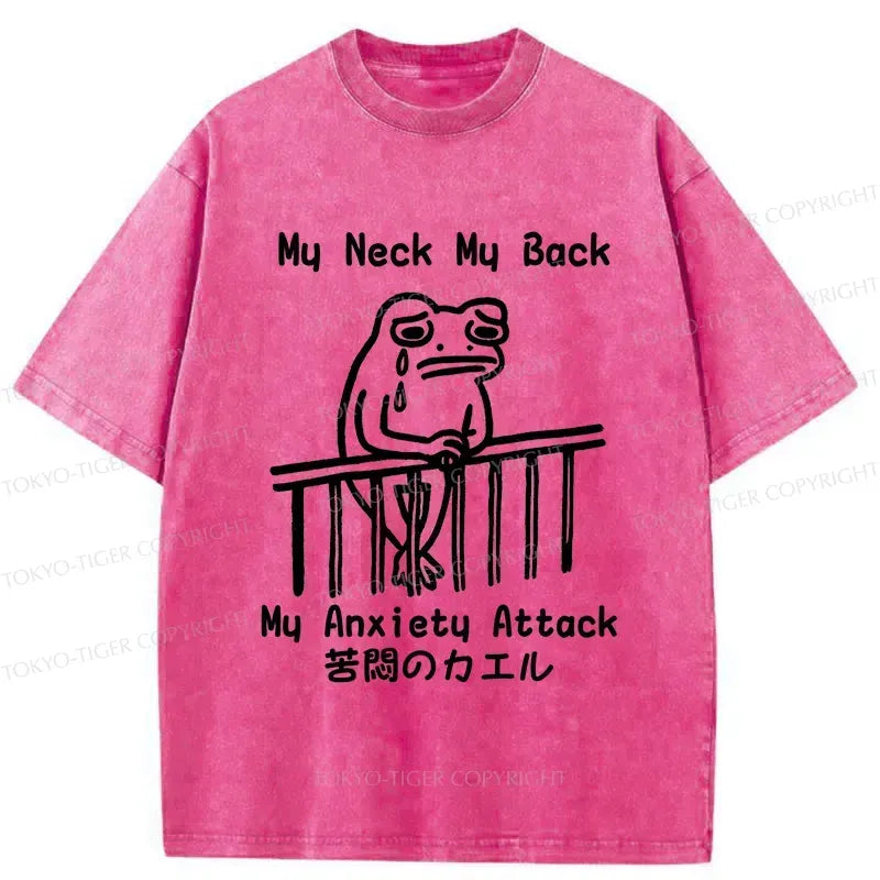 Kyoto-Lion Melancholy Frog Japanese Washed T-Shirt