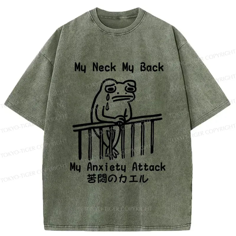 Kyoto-Lion Melancholy Frog Japanese Washed T-Shirt