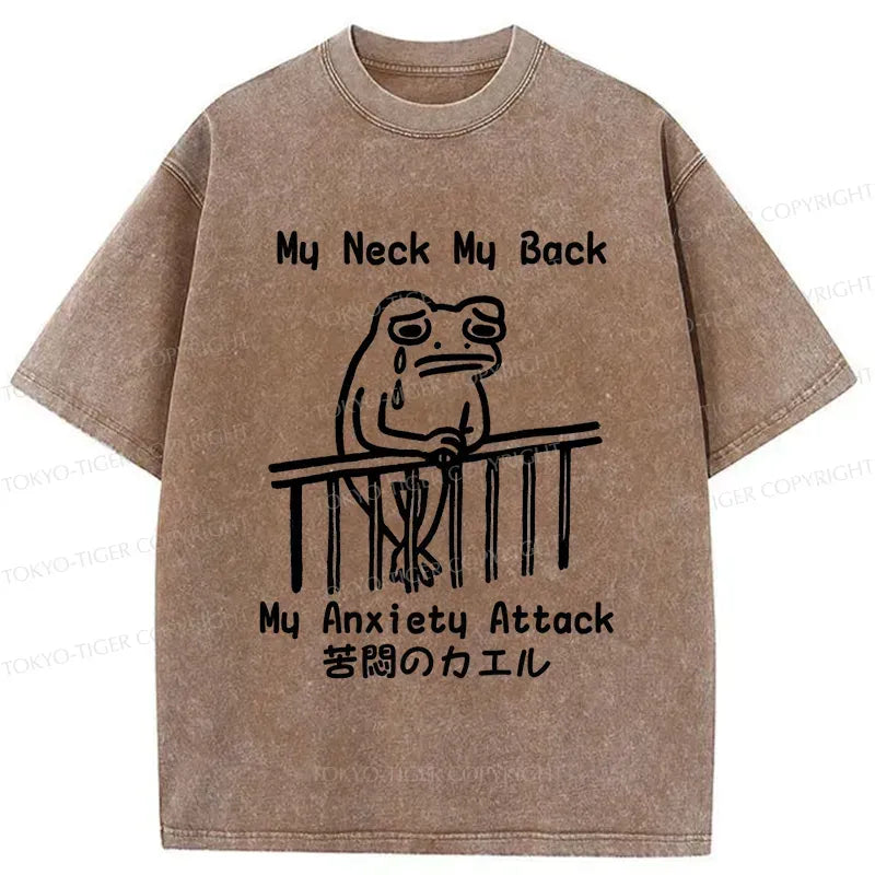 Kyoto-Lion Melancholy Frog Japanese Washed T-Shirt