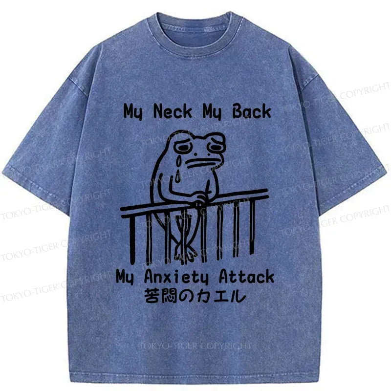 Kyoto-Lion Melancholy Frog Japanese Washed T-Shirt