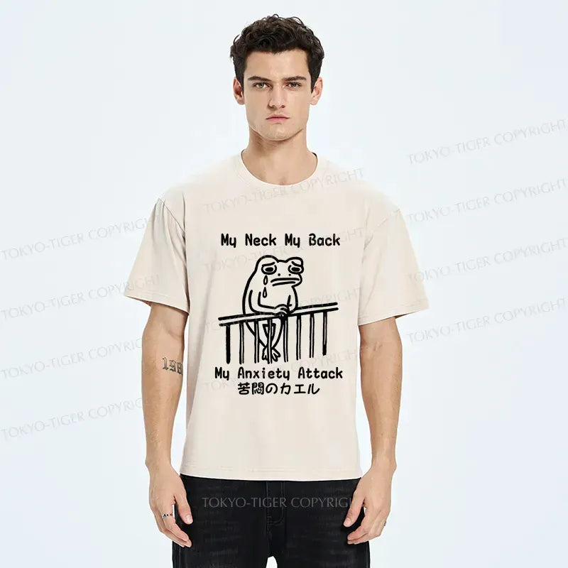 Kyoto-Lion Melancholy Frog Japanese Washed T-Shirt