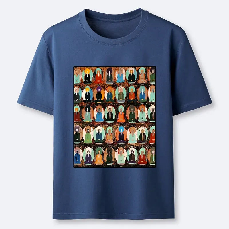 Kyoto-Lion Peaceful Buddha Wall In Bright Colors Classic T-Shirt