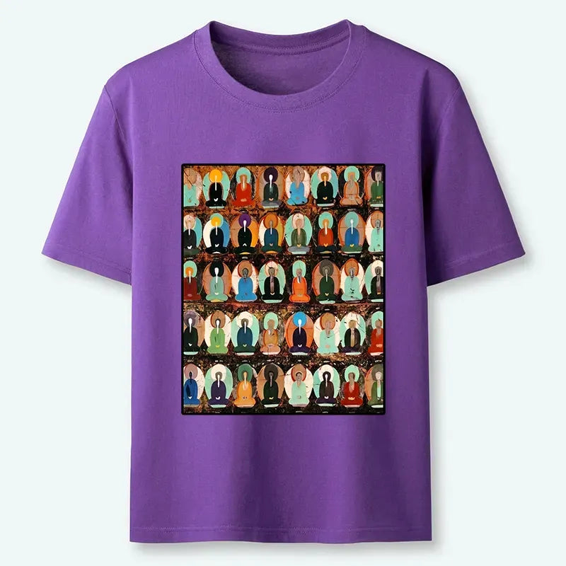 Kyoto-Lion Peaceful Buddha Wall In Bright Colors Classic T-Shirt