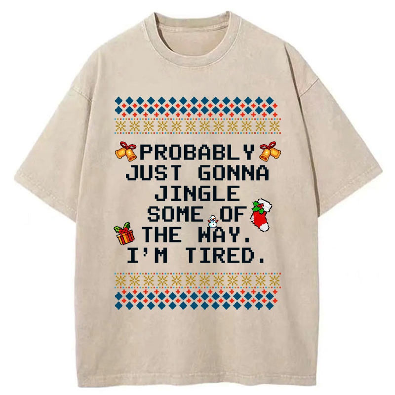 Kyoto-Lion Too Tired to Fully Jingle Washed T-Shirt