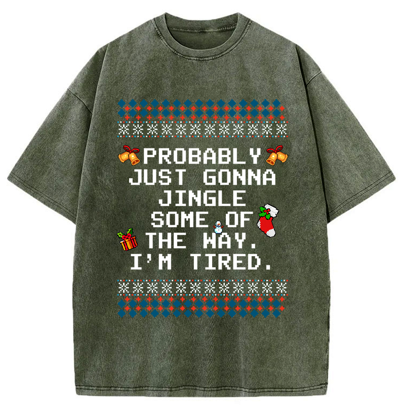 Kyoto-Lion Too Tired to Fully Jingle Washed T-Shirt