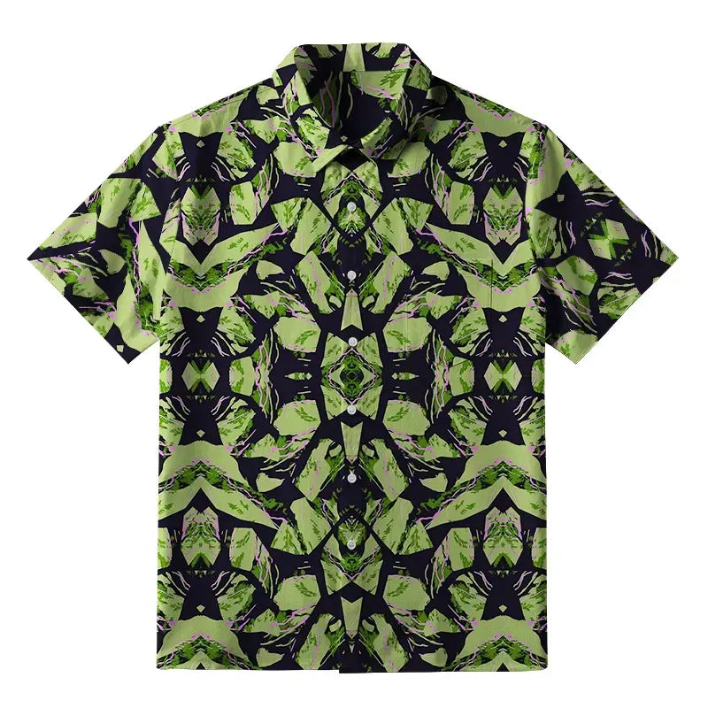 Kyoto-Lion Geometric Art In The Forest Button-up Shirt