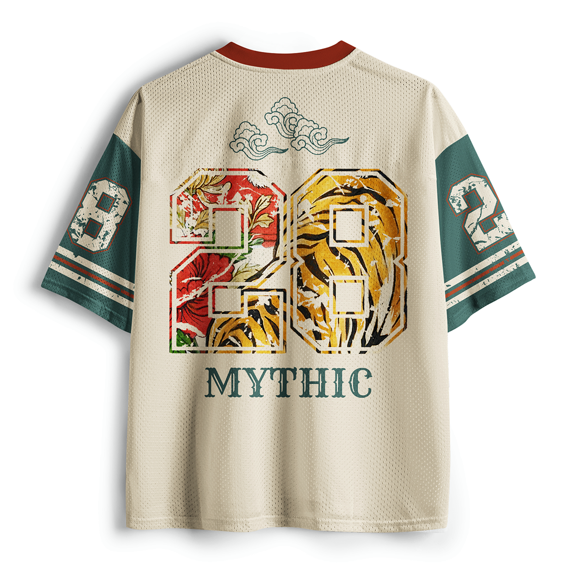 Kyoto-Lion Mythic Tiger & Red Sun Crane Mesh Jersey