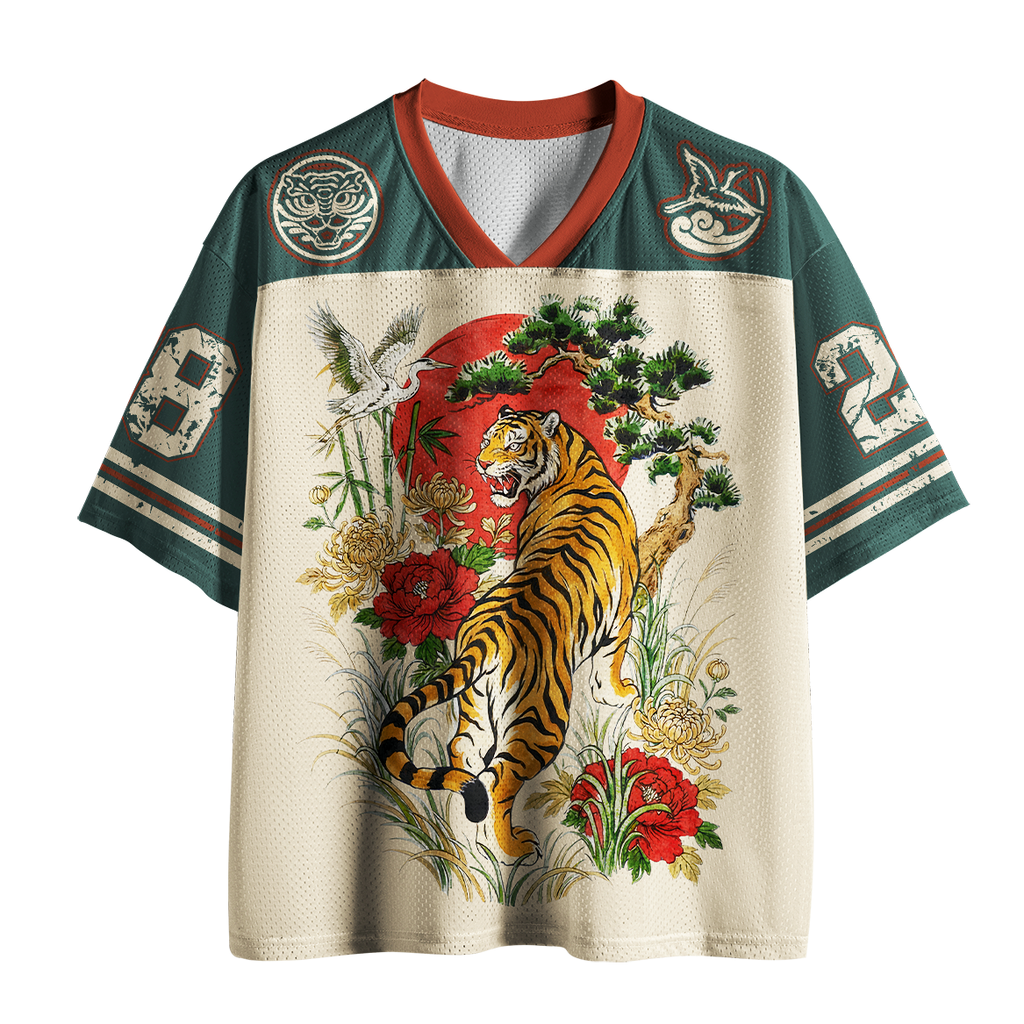 Kyoto-Lion Mythic Tiger & Red Sun Crane Mesh Jersey