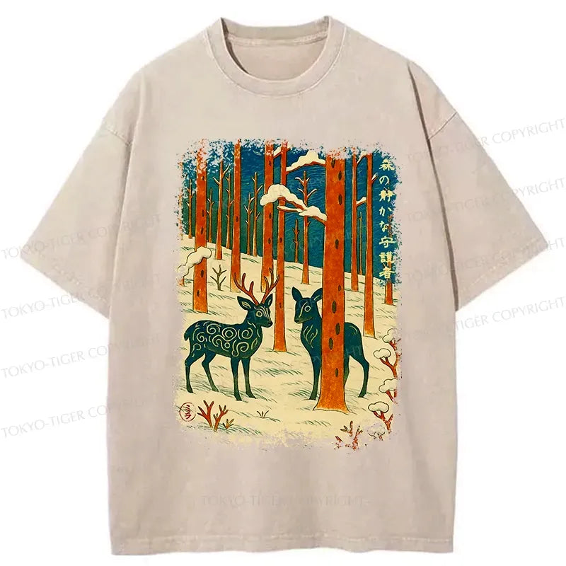 Kyoto-Lion The Forest's Honorable Guardian Washed T-Shirt