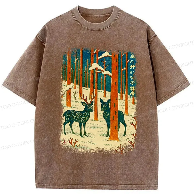 Japanese Mythical Lion Washed T-Shirt