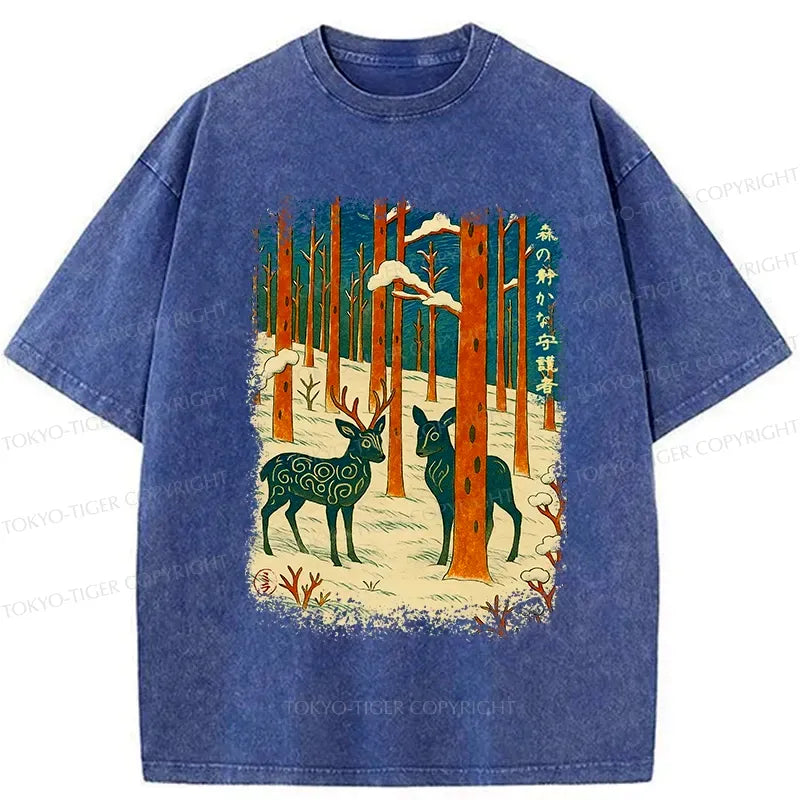 Japanese Mythical Lion Washed T-Shirt