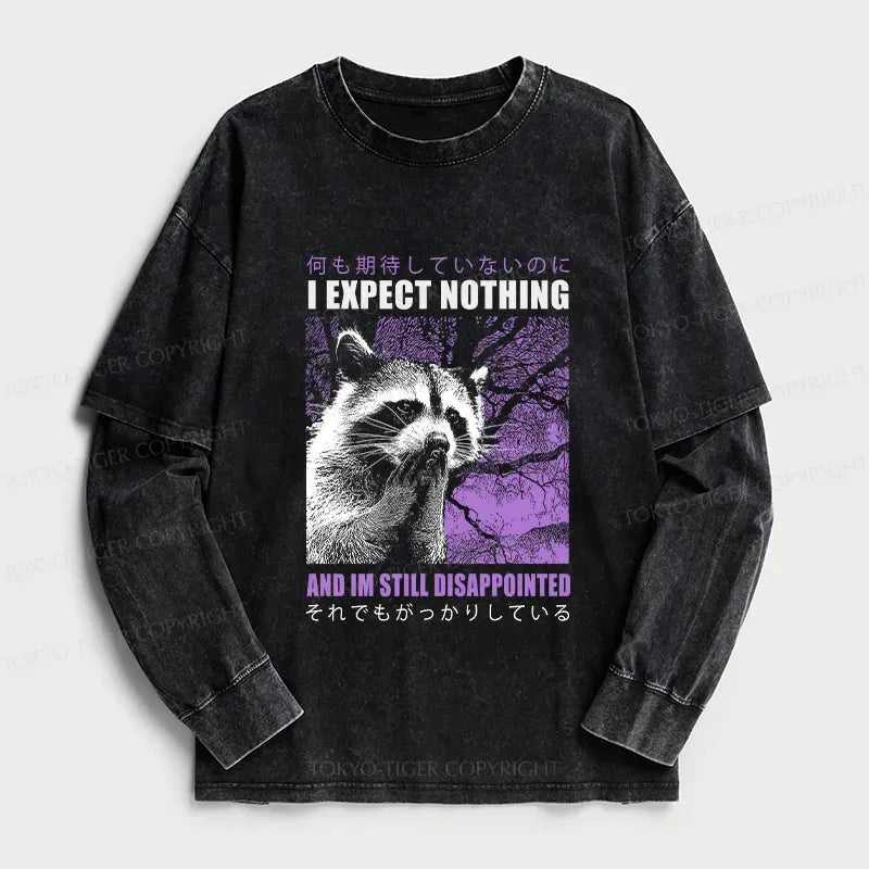 Kyoto-Lion Disappointed Raccoon Japanese Washed Double Layer T-Shirt
