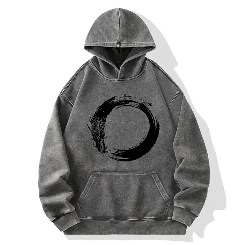 Japanese Dragon Washed Hoodie