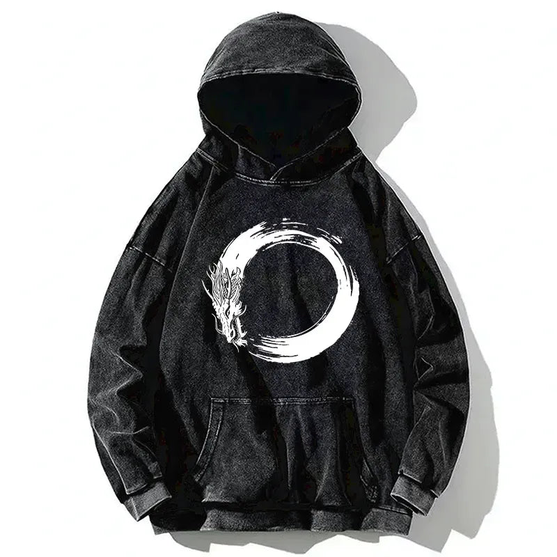 Japanese Dragon Washed Hoodie
