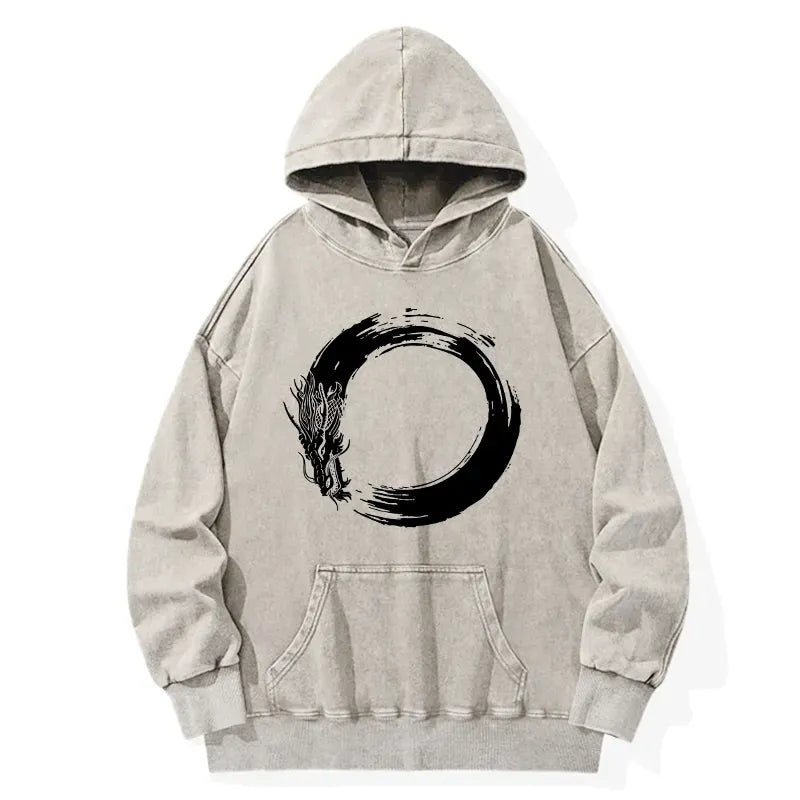 Japanese Dragon Washed Hoodie