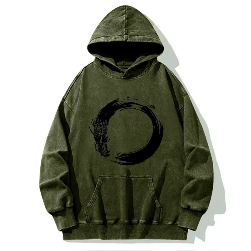 Japanese Dragon Washed Hoodie