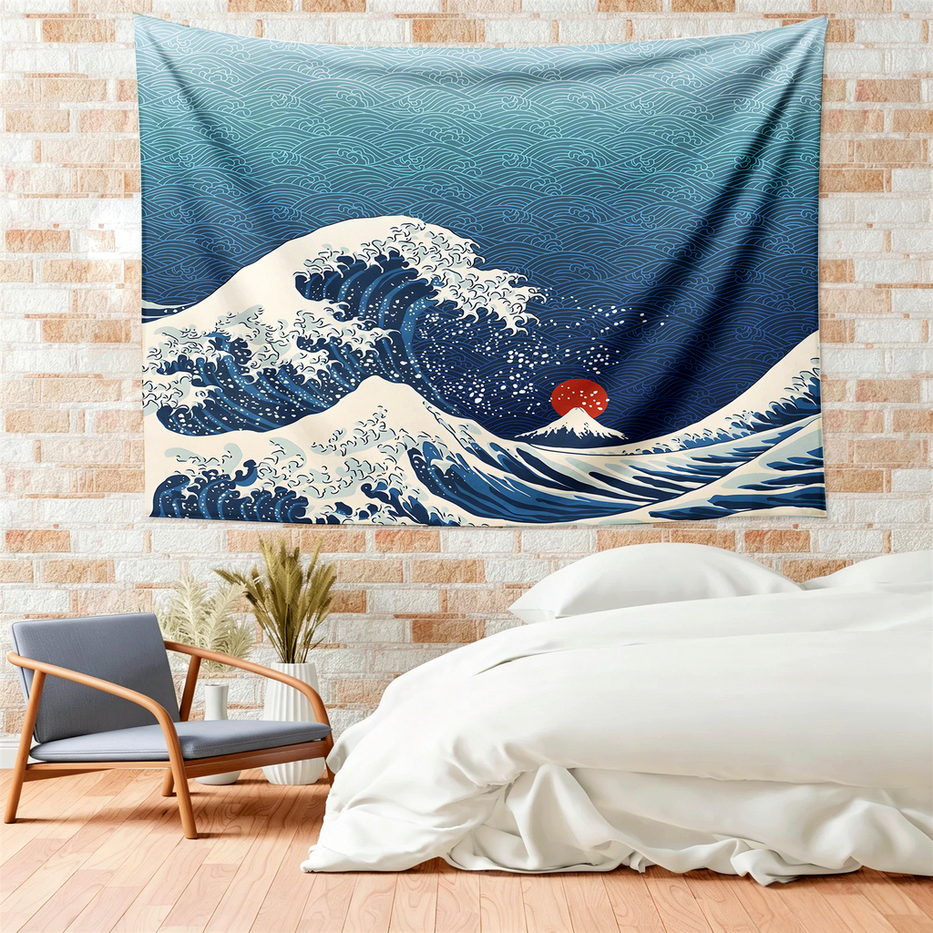 Kyoto-Lion The Great Wave Off Fuji Tapestry