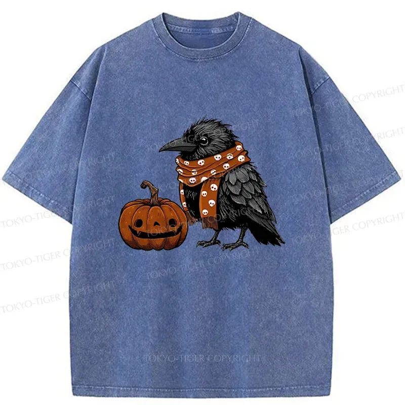 Kyoto-Lion Christmas Crow Washed T-Shirt