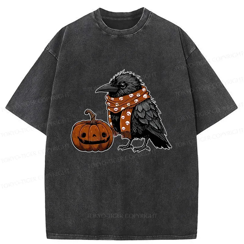 Kyoto-Lion Christmas Crow Washed T-Shirt