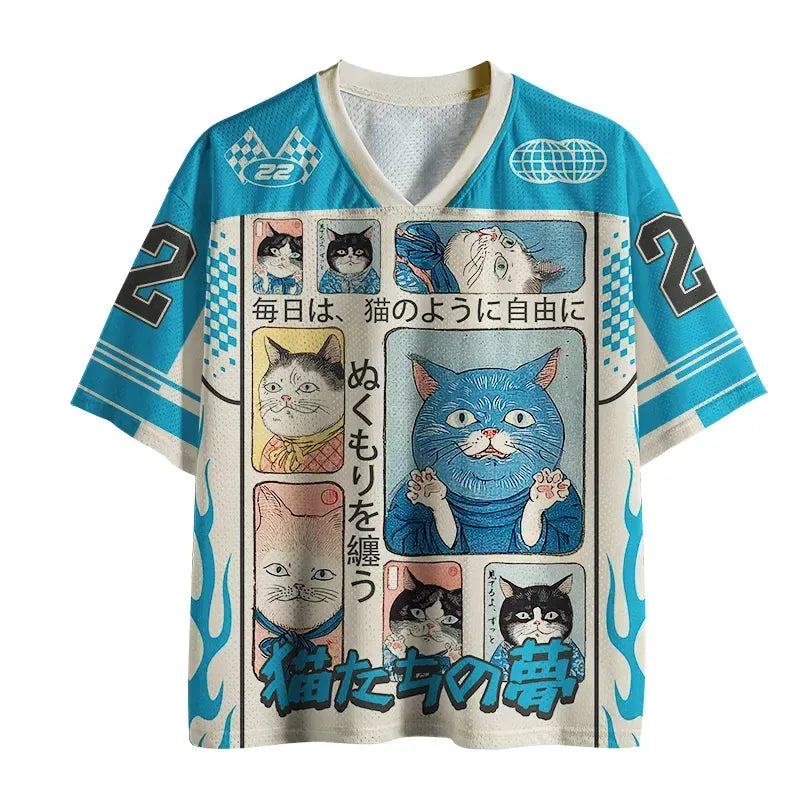 Kyoto-Lion Many Cats Are Watching You Mesh Jersey