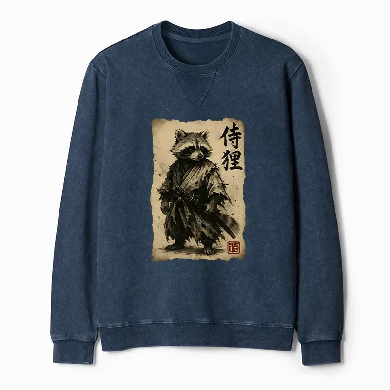 Samurai Raccoon Sweatshirt for Daily Wear