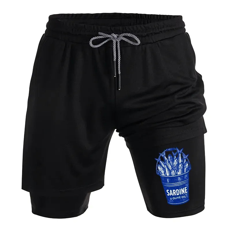 Kyoto-Lion Vintage Bucket Full Of Fresh Sardines Training Shorts