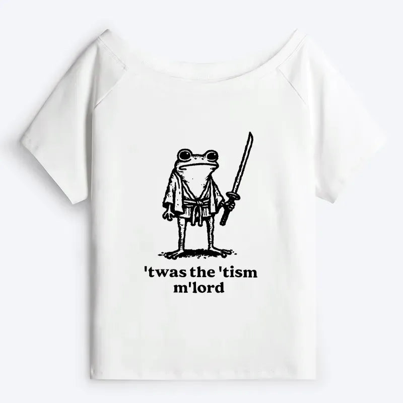 Hot Item Japanese Samurai Frog Off Shoulder Tee