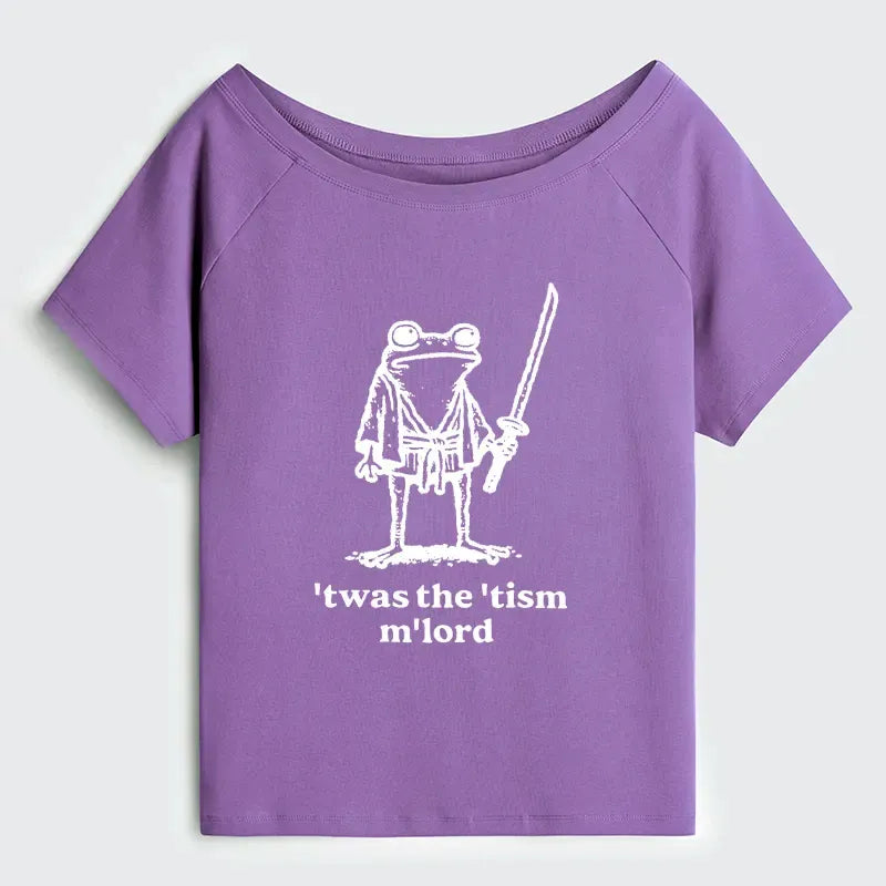 Hot Item Japanese Samurai Frog Off Shoulder Tee