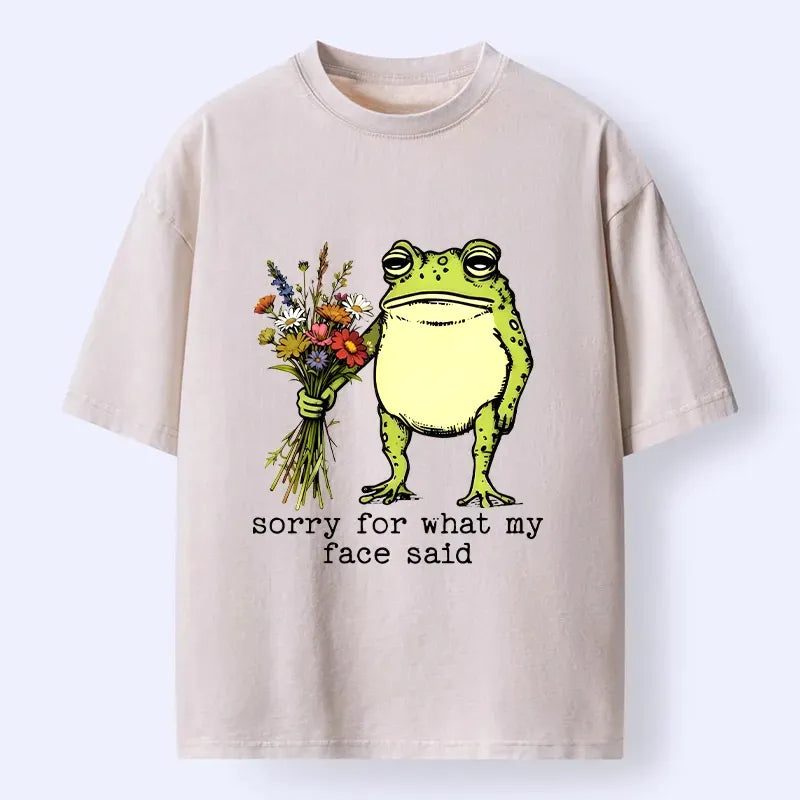 Kyoto-Lion Frog Sorry Mode Activated Washed T-Shirt