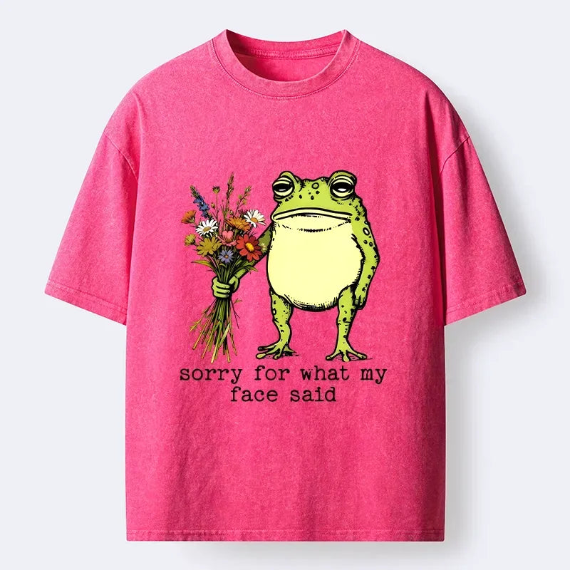 Washed Japanese Frog T-Shirt for Daily Wear