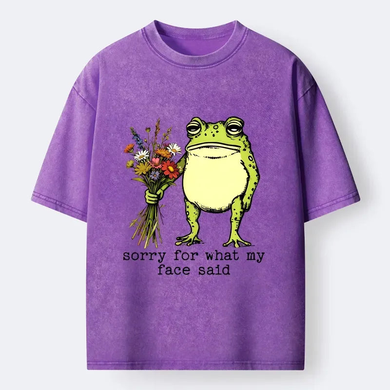 Kyoto-Lion Frog Sorry Mode Activated Washed T-Shirt
