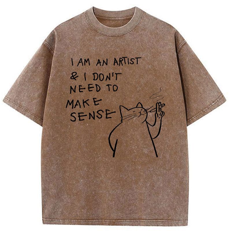 Kyoto-Lion I Make Art, Not Sense Washed T-Shirt